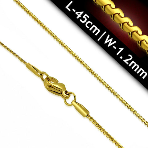 45cm (17.73 in) 1.2mm Gold Color Plated Stainless Steel Fancy Oval Link Chain