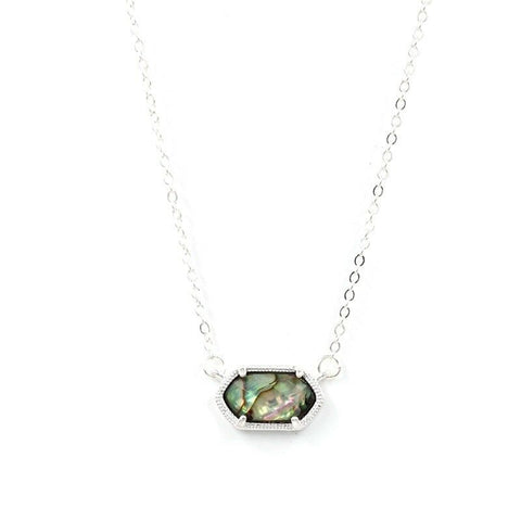 16 In plus 2 in extender Link Chain choker Necklace with abalone pendant