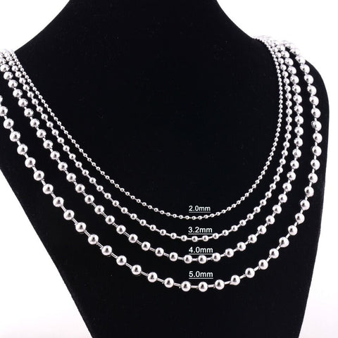 Stainless Steel 26 Inch 3.2mm Ball Link Neck Chain Necklace