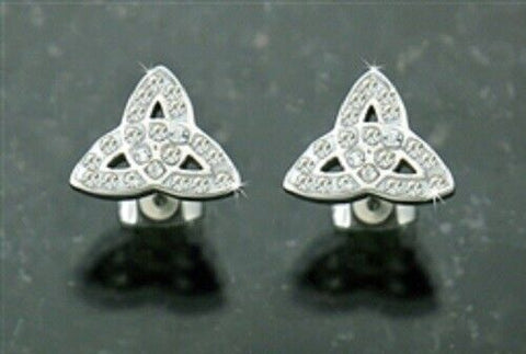 316L Stainless Steel Trinity White CZ Stone Post earrings