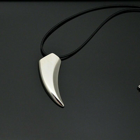 Alloy Wolf Tooth pendant with 50 cm cord