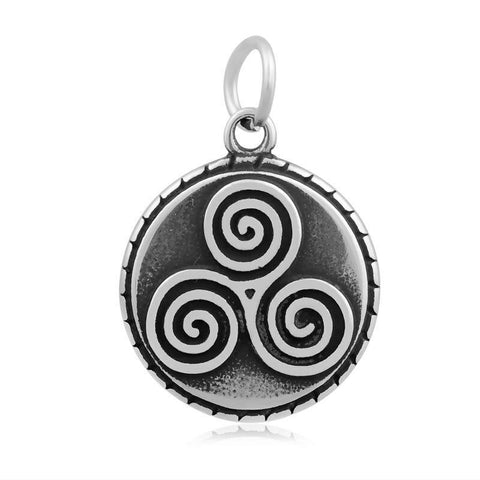 316L Stainless Steel Celtic Spiral Triskele Pendant no chain