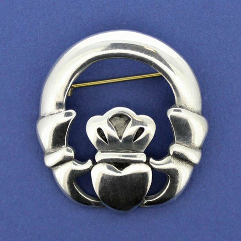 Irish Pewter Claddagh Brooch - Bedazzled Designs