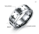 Tungsten Carbide Jerusalem Cross Band Ring