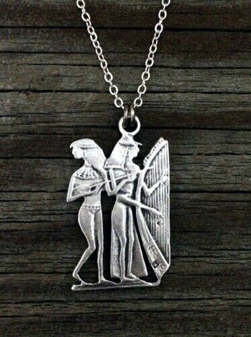 Pewter Egyptian Musician Necklace made in USA