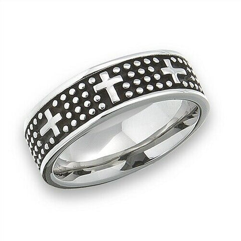 STAINLESS STEEL CROSS RING