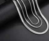 Stainless Steel 55 cm ( 21.7 in)  1.5mm Flat Snake Blade Chain