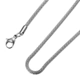 Stainless Steel 21.7 Inch (55 cm) 2.4mm Mesh Chain Necklace
