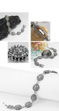 Silver Plated Turkish Style bracelet with black stones