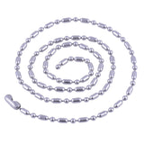 Stainless Steel 24 Inch 2.4 mm Ball Cylinder Link Neck Chain Necklace