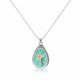 Ocean Starfish/shell Transparent Resin Necklace Ball Chain Silver Plated 18 in - Bedazzled Designs