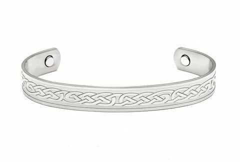 Irish Celtic Knot Stainless Steel Magnetic Therapy Bangle Cuff