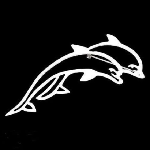 Pewter Double Dolphin Pin