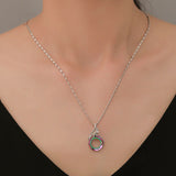 Alloy Necklace Silver Tone Peacock with Multicolor Rhinestone 52cm(20 4/8")chain