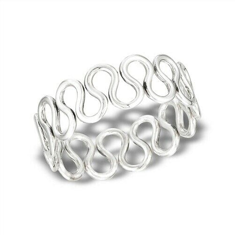 Sterling Silver Endless Inverted Loops Ring