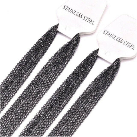Black Stainless Steel 20 Inch 2 mm Link Neck Chain Necklace