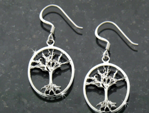 STERLING SILVER TREE OF LIFE EARRINGS - Bedazzled Designs