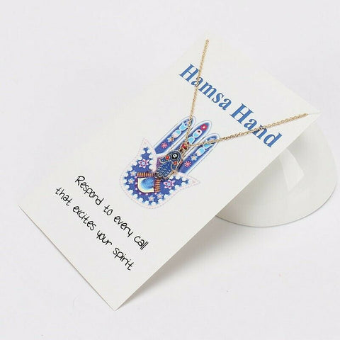 Alloy Hamsa Hand Necklace 45 cm plus 5cm chain
