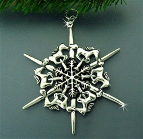 Pewter Horse Snowflake Ornament/Pendant