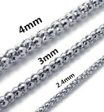Stainless Steel Popcorn Chain 2.4 mm 22,24 in