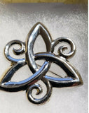 Pewter Three-Dimensional Trinity Triskele Pin - Bedazzled Designs