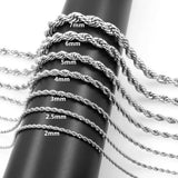 Stainless Steel 28 Inch 2 mm  Rope Necklace