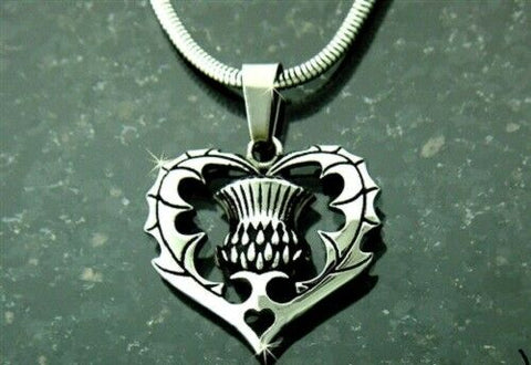 Bold & Beautiful Scottish Thistle Pendant I love Scotland No Chain