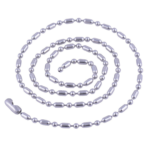 Stainless Steel 28 Inch 2.4mm Ball Cylinder Link Neck Chain Necklace