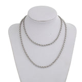 Stainless Steel Rolo Chain Necklace Silver Tone 74.5 cm(29 3/8") long, 4 mm wide