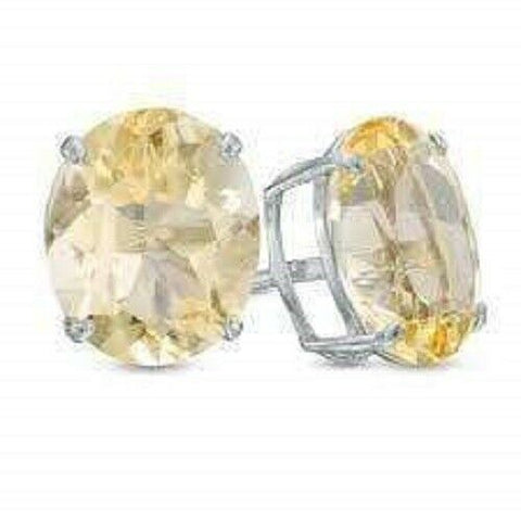 925 STERLING SILVER 0.92CT OVAL 4*6 CITRINE STUD EARRINGS