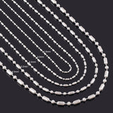 Stainless Steel 38 Inch 1.5  mm Ball Cylinder Link Neck Chain Necklace