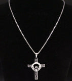 Celtic Knotwork Stainless Steel Claddagh Cross Pendant  with 20 in box chain