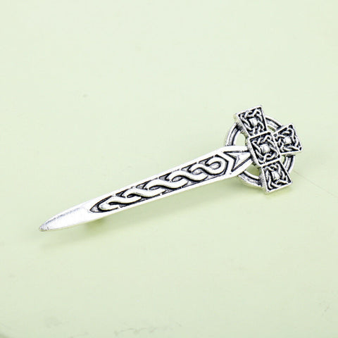 Scottish Celtic Knot  Cross Sword pin/brooch (miniature kilt pin)