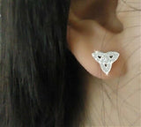 316L Stainless Steel Trinity White CZ Stone Post earrings