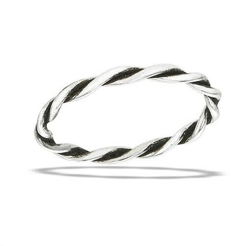 Sterling Silver Handmade Oxidized Twist Ring