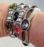 Oval Stretch Bracelet Pink with 5 stones