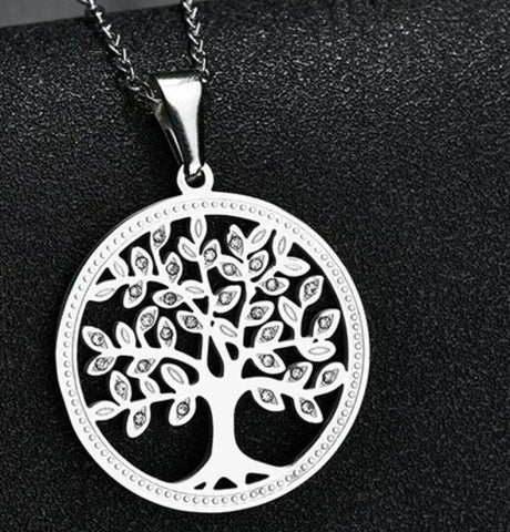 316L Stainless Steel Tree of Life Necklace with 45 cm chain plus 6 in extender