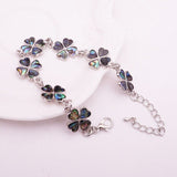 Abalone Four Leaf Clover bracelet 7 in plus 2 in extender