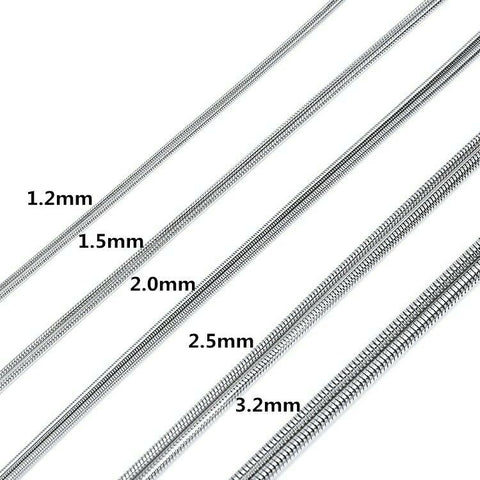 Stainless Steel 50 cm (19.69 in) Round 1.5mm  Snake Chain with lobster clasp