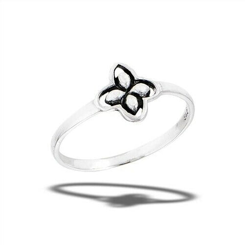 STERLING SILVER ABSTRACT CELTIC FLOWER RING