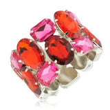 Stretch silver plated bracelet with resin crystal gemstones