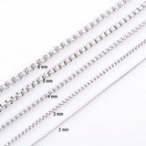 316L Stainless Steel 65 cm (25.6 Inch ) 2 mm Rounded Box Neck Chain Necklace