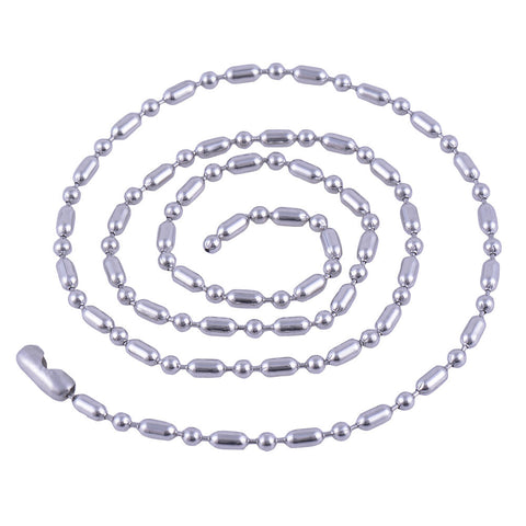 Stainless Steel 22 Inch 2.4 mm Ball Cylinder Link Neck Chain Necklace
