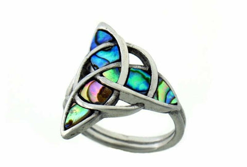 316L Stainless Steel Abalone Trinity Ring