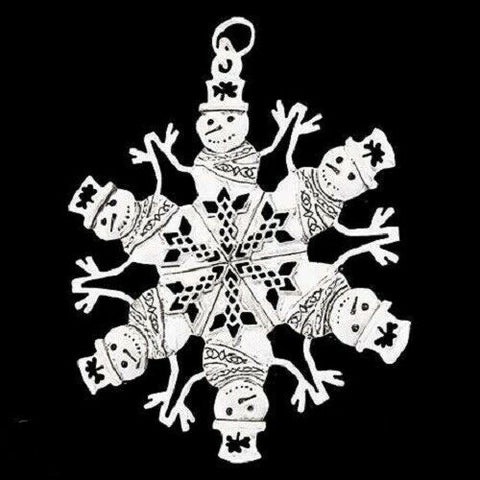 Pewter Celtic Snowman Snowflake Ornament/Pendant