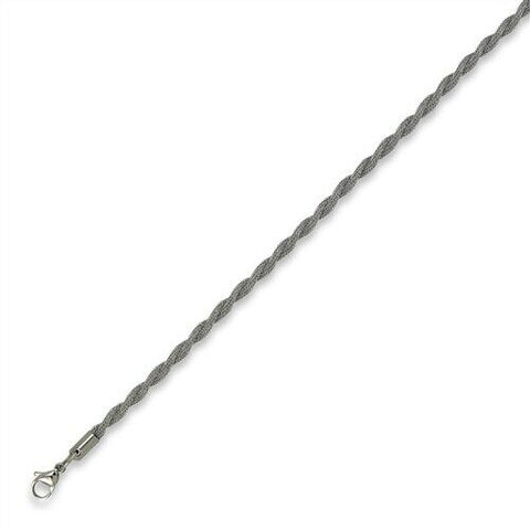 Stainless Steel Twisted Rope Chain 18 in 3mm