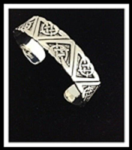Pewter Celtic Geometric Design Cuff Bracelet
