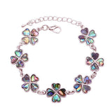 Abalone Four Leaf Clover bracelet 7 in plus 2 in extender