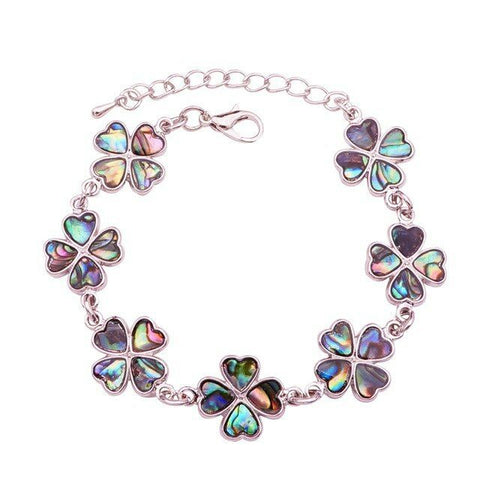 Abalone Four Leaf Clover bracelet 7 in plus 2 in extender
