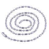 Stainless Steel 34 Inch 1.5  mm Ball Cylinder Link Neck Chain Necklace